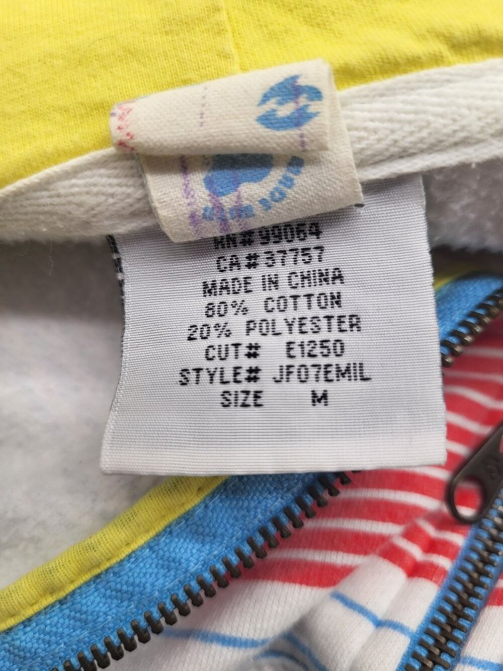 Y2k Vintage Billabong Striped Zip Hoodie Beach Surf Grunge Summer SZ M - Picture 7 of 8